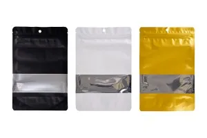 Алуминиеви торбички тип  Doy Pack с размери 160x40x240 mm с цип, прозорец и термозаваряване - 100 бр.-3