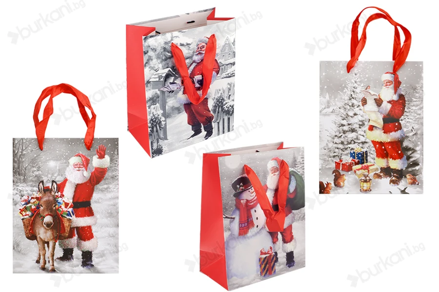 Хартиена коледна торбичка с размер 180x100x230 mm-изображение_продукт