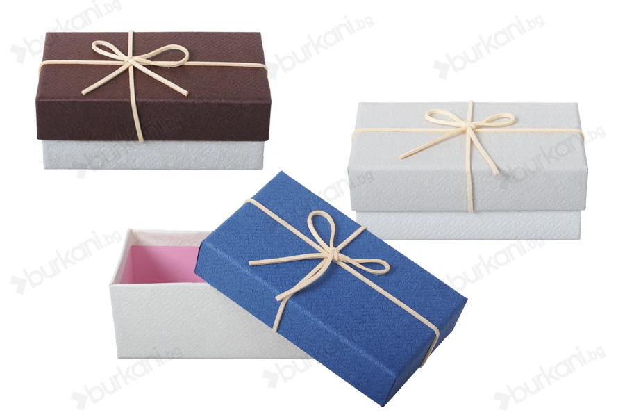 Подаръчна кутия  150x90x55 mm с панделка  - 6 бр.-изображение_продукт