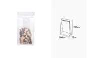 Прозрачна опаковка тип "DOY PACK" с "цип" затваряне и възможност за термозапечатване с размери 100x55x200 мм - 50 бр-изображение_размери