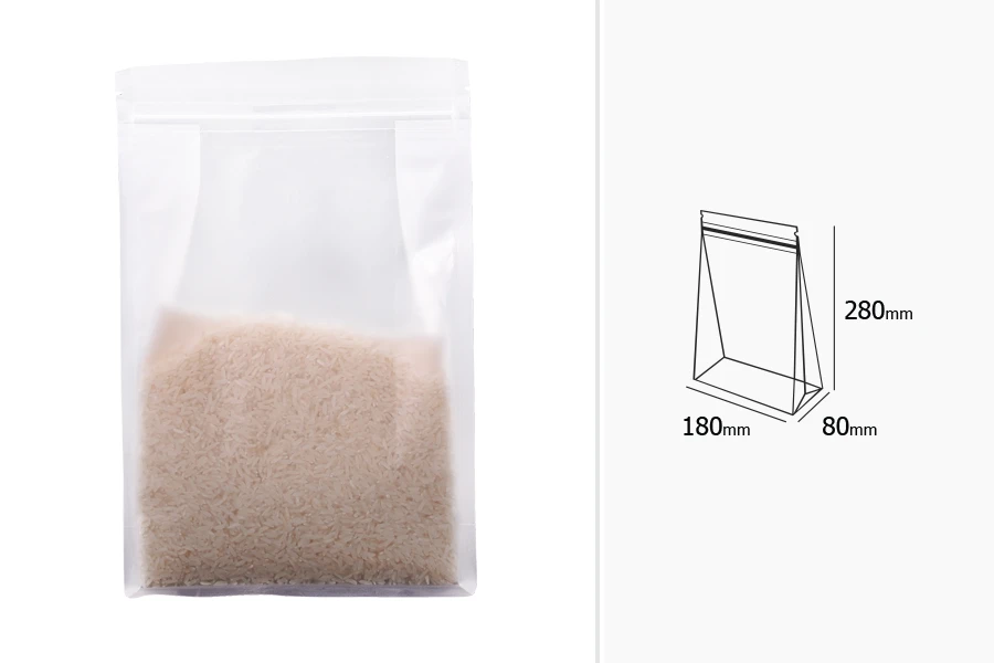 Опаковка прозрачна тип DOY PACK  с размери 180x80x280 мм - 50 бр-изображение_размери