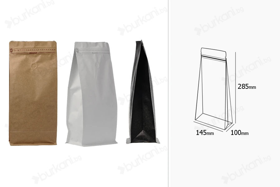 Опаковка Doy Pack алуминиеви  с размери  145x100x335 mm мм - в опаковка 25 бр.-изображение_размери