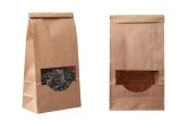 Крафт торбичка с размери 120x60x245 mm с прозорец и тел за запечатване (tin-tie) Крафт торбичка с размери 120x60x245 mm с прозорец и тел за запечатване (tin-tie)