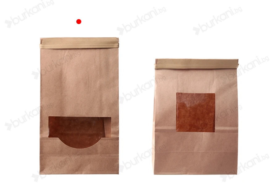 Крафт торбичка с размери 120x60x245 mm с прозорец и тел за запечатване (tin-tie)-изображение_група