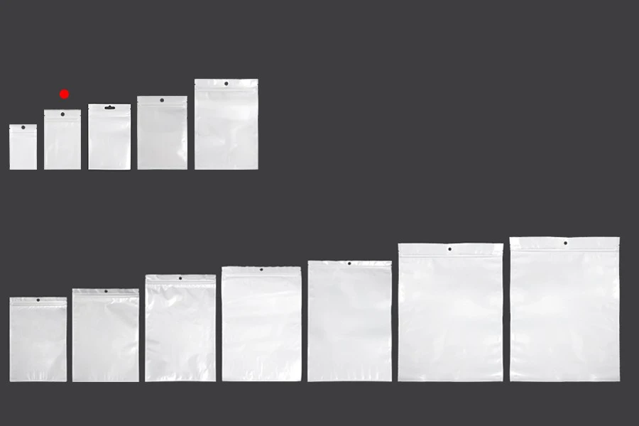 Пластмасови торбички с цип  с размери 80x130 mm, с бял гръб и прозрачна предна част - 100 бр.-изображение_група