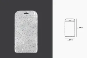 Торбичка с цип  120x220 mm, от нетъкан текстил в гръб и с прозрачна предна част и Eurohole- 50 бр.-2