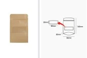 Крафт опаковка тип DOY PACK 90x30x140 mm с цип и прозорец,  с външна и вътрешна облицовка прозрачна - 100 бр.
