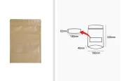 Крафт опаковка тип DOY PACK с цип и прозорец, с външна и вътрешна облицовка прозрачна 160x40x220 mm - 100 бр. Крафт опаковка тип DOY PACK с цип и прозорец, с външна и вътрешна облицовка прозрачна 160x40x220 mm - 100 бр.