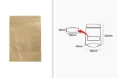 Крафт опаковка тип DOY PACK  180x40x260 mm  с цип и прозорец, с външна и вътрешна облицовка прозрачнас възможност за термозапечатване - 100 бр.