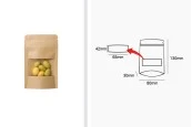 Опаковка тип ДОЙ ПАК с размер 80x30x130 мм с прозорец, с цип затваряне, с външна и вътрешна облицовка прозрачна, с възможност за термозапечатване Опаковка тип ДОЙ ПАК с размер 80x30x130 мм с прозорец, с цип затваряне, с външна и вътрешна облицовка прозрачна, с възможност за термозапечатване