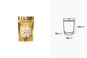 Пликове Doy Pack 90x30x140 мм алуминиеви със златиста задна част, прозрачна предна част с "цип" затваряне и термозаваряване - 100 бр. Пликове Doy Pack 90x30x140 мм алуминиеви със златиста задна част, прозрачна предна част с "цип" затваряне и термозаваряване - 100 бр.