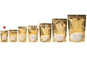 Пликове Doy Pack 90x30x140 мм алуминиеви със златиста задна част, прозрачна предна част с "цип" затваряне и термозаваряване - 100 бр. Пликове Doy Pack 90x30x140 мм алуминиеви със златиста задна част, прозрачна предна част с "цип" затваряне и термозаваряване - 100 бр.