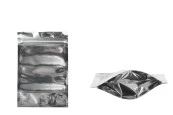 Опаковка тип Doy Pack с размери 100x30x150 mm с алуминиева задна част и прозрачна предна част с цип затваряне - 100 бр. Опаковка тип Doy Pack с размери 100x30x150 mm с алуминиева задна част и прозрачна предна част с цип затваряне - 100 бр.