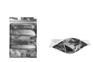 Опаковка тип Doy Pack с размери 100x30x150 mm с алуминиева задна част и прозрачна предна част с цип затваряне  - 100 бр.-1