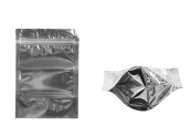 Опаковак Doy Pack с размери 120x40x170 mm с цип затваряне, алуминиева задна част и прозрачна предна част -100 бр. Опаковак Doy Pack с размери 120x40x170 mm с цип затваряне, алуминиева задна част и прозрачна предна част -100 бр.