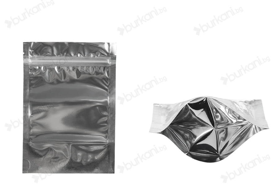 Опаковак Doy Pack с размери 120x40x170 mm с цип затваряне, алуминиева задна част и прозрачна предна част -100 бр.-изображение_продукт