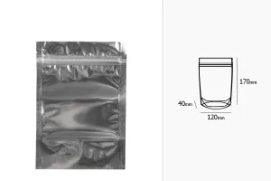Опаковак Doy Pack с размери 120x40x170 mm с цип затваряне, алуминиева задна част и прозрачна предна част -100 бр.-2