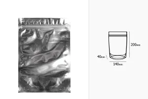 Опаковка тип Doy Pack с размери 140 x 40 x 200 mm с цип затваряне, алуминиева задна част и прозрачна предна част - 100 бр.-2
