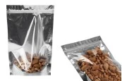 Опаковка тип Doy Pack с размери 200x50x300 mm с цип затваряне, с предна прорзанча част и с алуминиева задна част - 100 бр. Опаковка тип Doy Pack с размери 200x50x300 mm с цип затваряне, с предна прорзанча част и с алуминиева задна част - 100 бр.