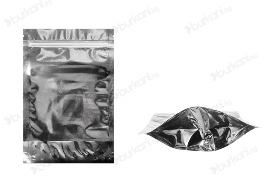 Опаковка тип  Doy Pack с размер  160х40х240 мм с алуминиева задна страна, прозрачна предна част, с  възможност за термозапечатване-изображение_продукт