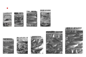 Опаковка тип  Doy Pack с размери  80х30х130 мм -  алуминиева задна част , прозрачна предна част с  цип и възможност за термозапечатване - 100 бр.-изображение_група