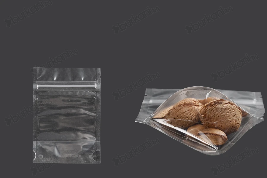 Прозрачна Doy Pack опаковка с размери  90x30x130 mm с цип - 100 бр.-изображение_продукт