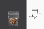Прозрачна Doy Pack опаковка с размери 90x30x130 mm с цип - 100 бр. Прозрачна Doy Pack опаковка с размери 90x30x130 mm с цип - 100 бр.