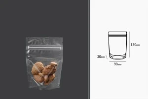 Прозрачна Doy Pack опаковка с размери  90x30x130 mm с цип - 100 бр.-2