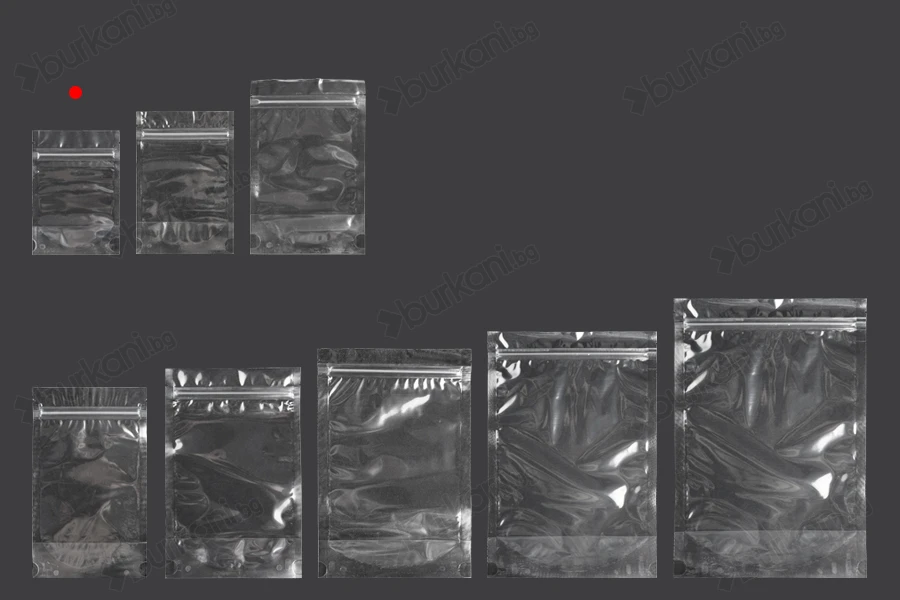 Прозрачна Doy Pack опаковка с размери  90x30x130 mm с цип - 100 бр.-изображение_група