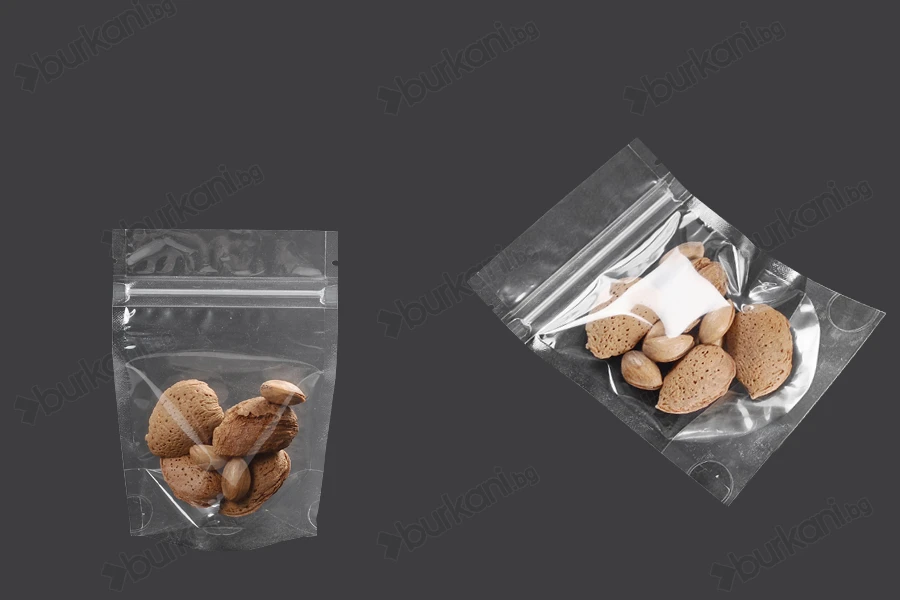 Прозрачна Doy Pack опаковка с размери  90x30x130 mm с цип - 100 бр.-изображение_група