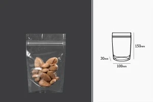 Прозрачна  Doy Pack опаковка с размери 100x30x150 mm с цип затваряне - 100 бр.-2