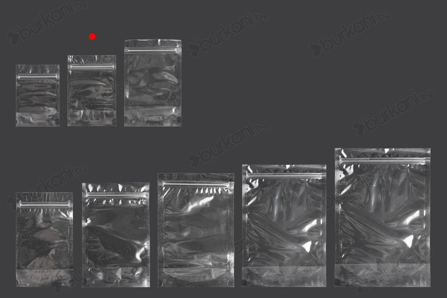 Прозрачна  Doy Pack опаковка с размери 100x30x150 mm с цип затваряне - 100 бр.-изображение_група
