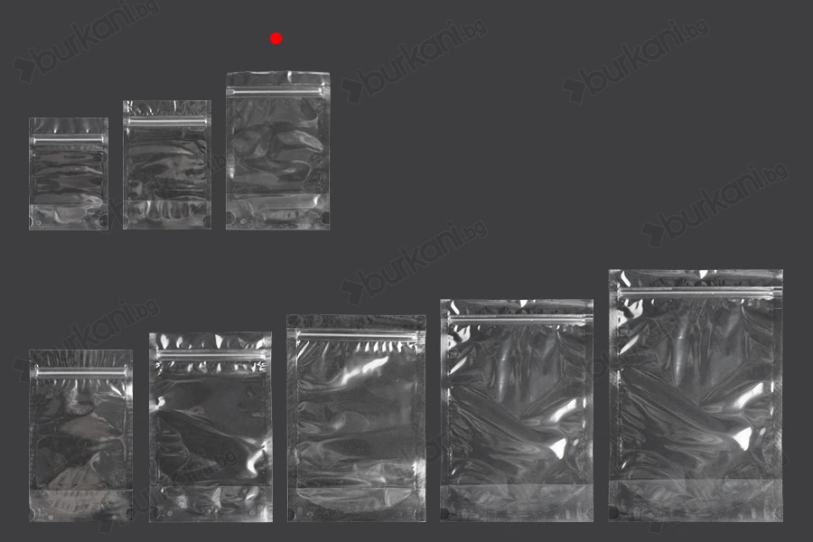 Прозрачна опаковка DOY PACK с размери 120х30х150 мм  с цип  - 100 бр.-изображение_група