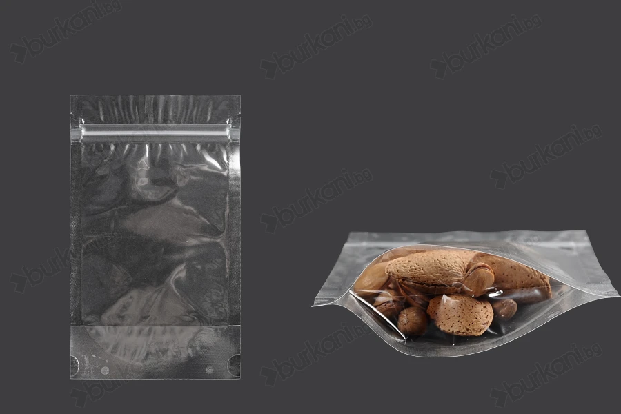 Прозрачна опаковка  Doy Pack 120x40x200 mm с цип  - 100 бр.-изображение_продукт