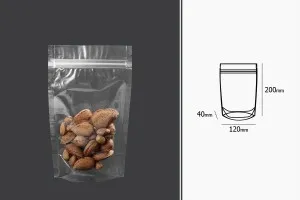 Прозрачна опаковка  Doy Pack 120x40x200 mm с цип  - 100 бр.-2