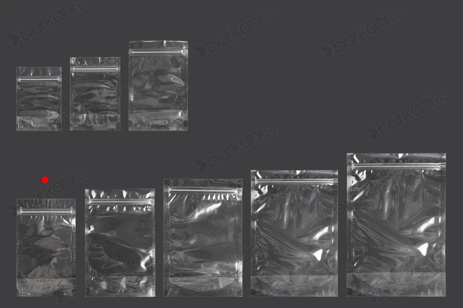 Прозрачна опаковка  Doy Pack 120x40x200 mm с цип  - 100 бр.-изображение_група