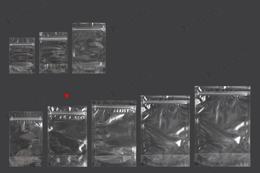 Прозрачна опаковка DOY PACK  с размери  140x40x220 mm с цип - 100 бр.-изображение_група