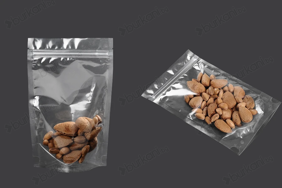 Прозрачна опаковка DOY PACK  с размери  140x40x220 mm с цип - 100 бр.-изображение_група