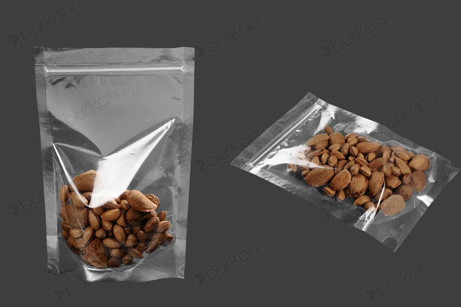 Прозрачна опаковак Doy Pack с размери  160x40x240 mm с цип - 100 бр.-изображение_група