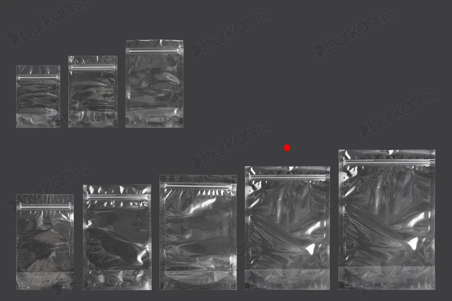 Прозрачни опаковки Doy Pack с размер 180x40x260 mm с цип  - 100 бр-изображение_група