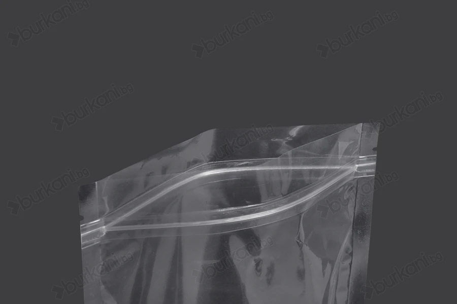 Прозрачна  Doy Pack опаковка с размери 100x30x150 mm с цип затваряне - 100 бр.-