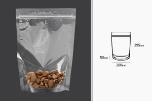 Прозрачна опаковка Doy Pack 200x50x295 mm с цип - 100 бр.-2