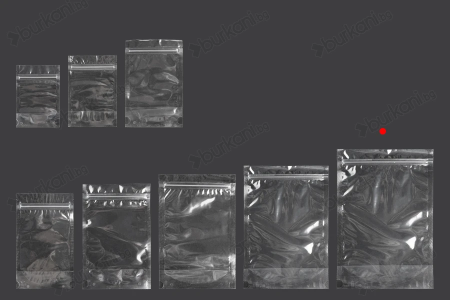 Прозрачна опаковка Doy Pack 200x50x295 mm с цип - 100 бр.-изображение_група