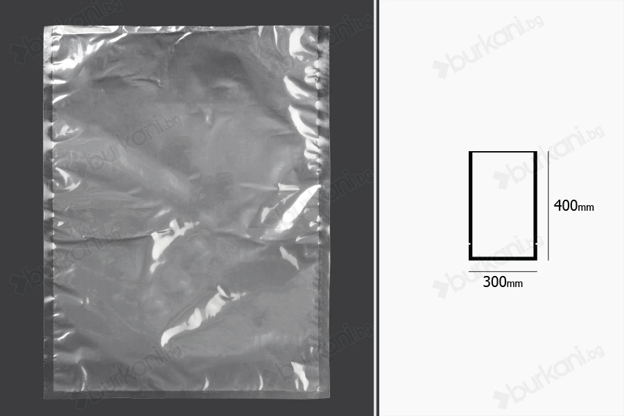 Прозрачни вакуумни торбички  300x400 mm - 100 бр.-изображение_размери