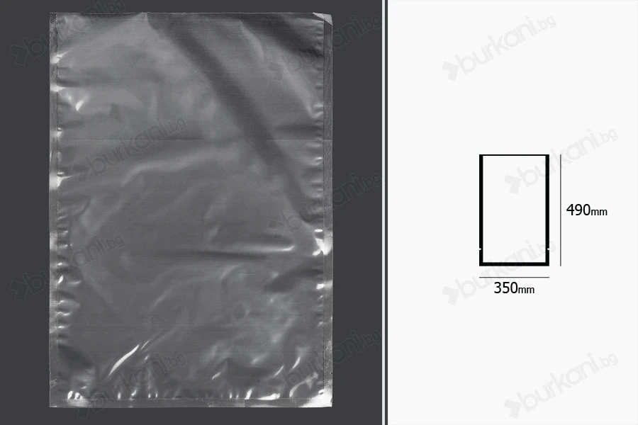 Вакуумна опаковка за хранителни продукти 350x490 mm - 100 бр.-изображение_размери