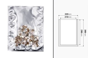 Алуминиеви торбички с размер 220x300 мм без цип с възможност за запечатване с термолепачка - 100 бр.-изображение_размери