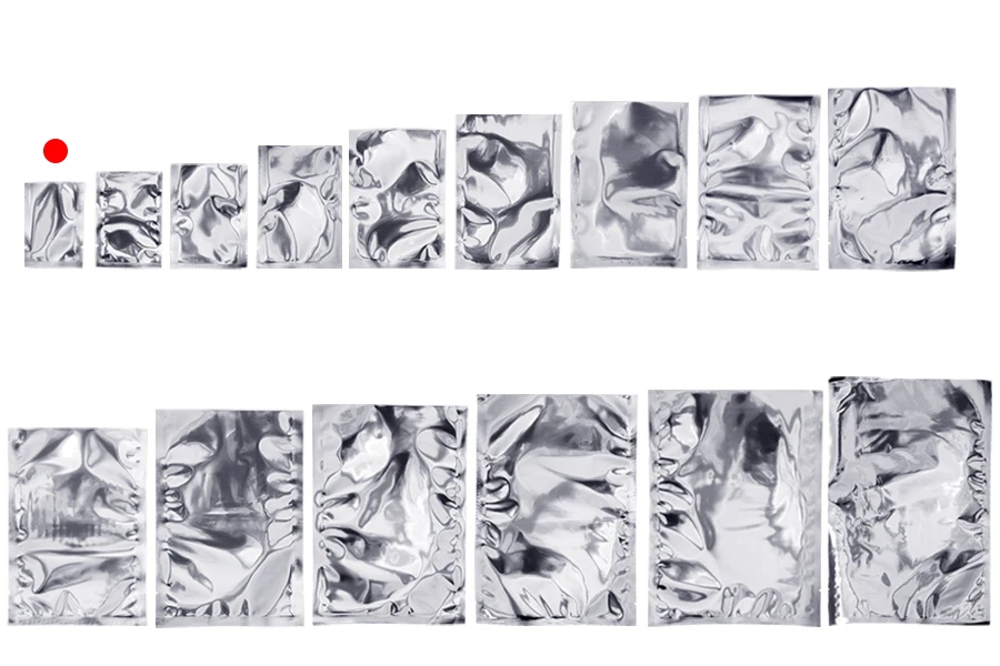 Алуминиеви торбички 50x70 мм без цип с възможност за запечатване с термолепачка - 100 бр.-изображение_група