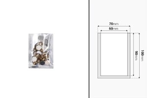 Алуминиеви торбички 70x100 мм с възможност за запечатване с термолепачка - 100 бр.-изображение_размери