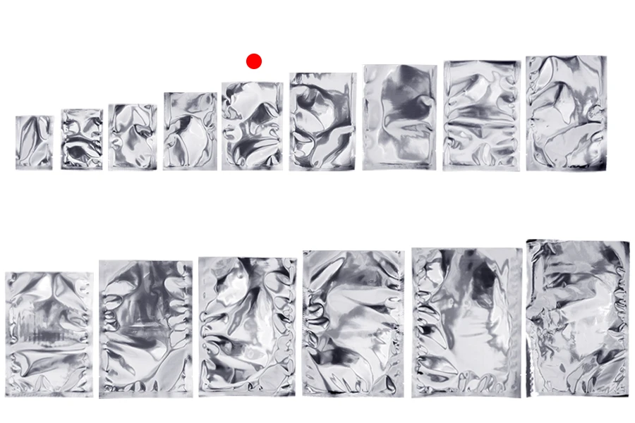 Алуминиеви торбички 90x130 мм с възможност за запечатване с термолепачка - 100 бр.-изображение_група