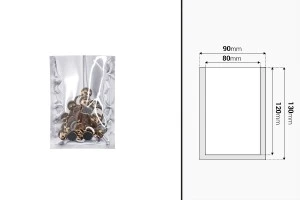 Алуминиеви торбички 90x130 мм с възможност за запечатване с термолепачка - 100 бр.-изображение_размери